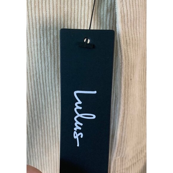 LULU'S Cream Retro Cuteness Corduroy High-Waist Straight Leg Pants NWT Small - Picture 6 of 10